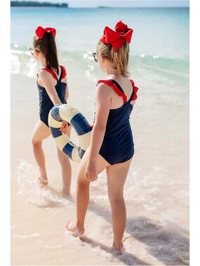 The Beaufort Bonnet Company Long Bay Suit, Nantucket Navy & Richmond Red, 6 & 10